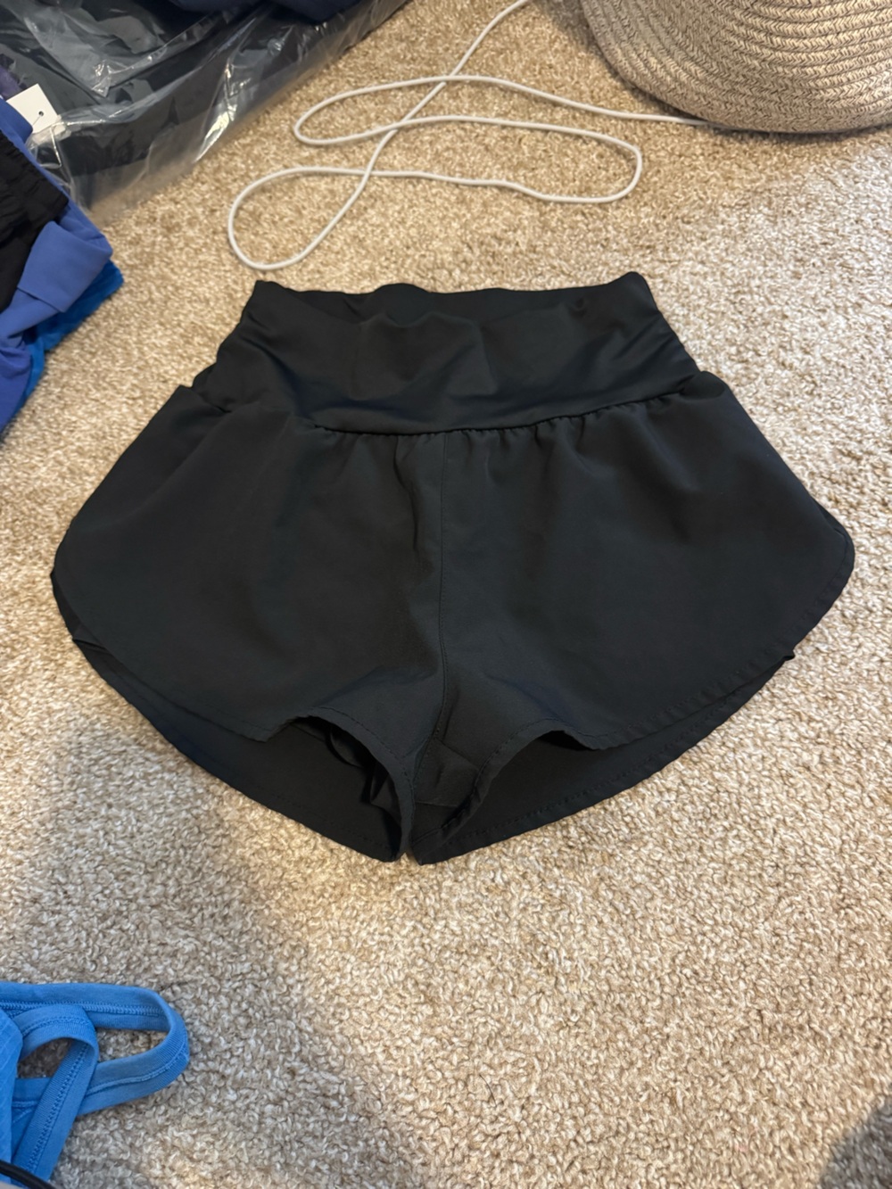 black shorts